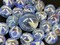 25 Glass Marbles GREAT WHITE SHARK Clear/Blue Game Pack Shooter
